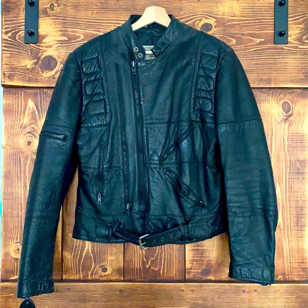 Cafe racer style leather Jacket